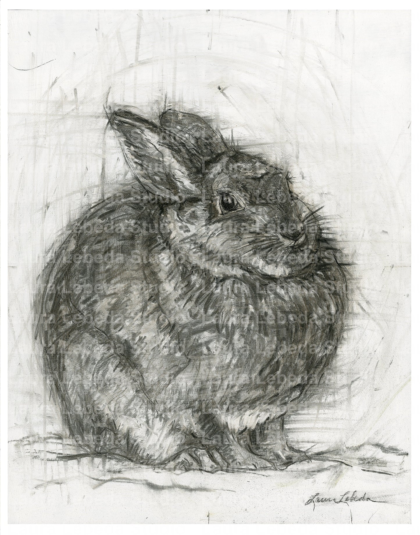 "Contentment" Round Rabbit - Giclée Print